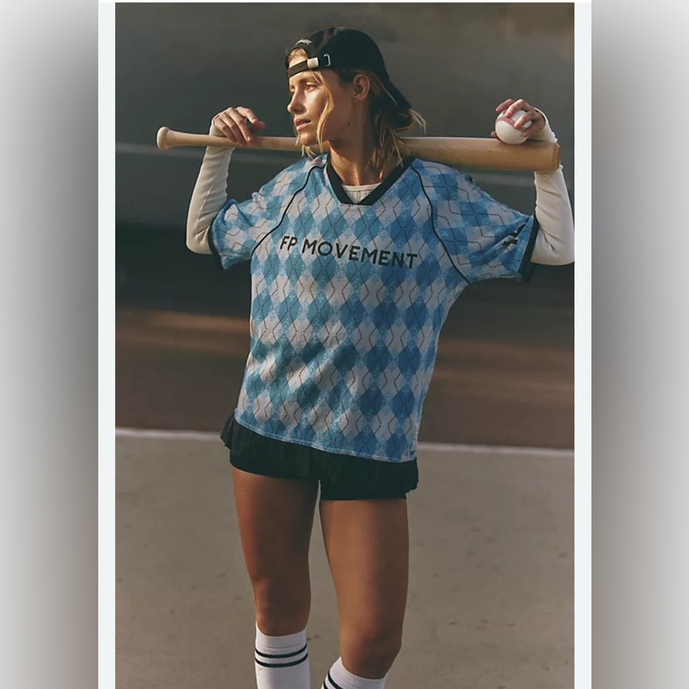 FP Movement Baseline Printed Tee in Blue Black Combo - Picture 1 of 3